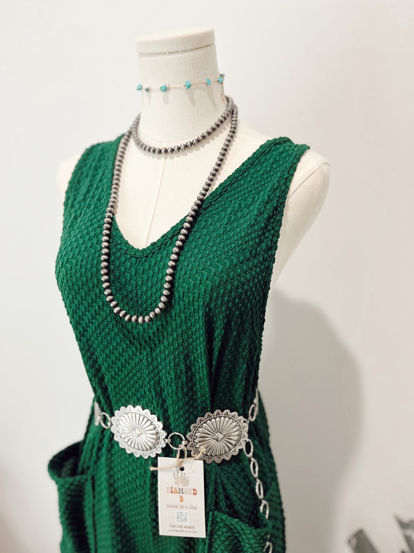 Hunter Green Textured Jumpsuit