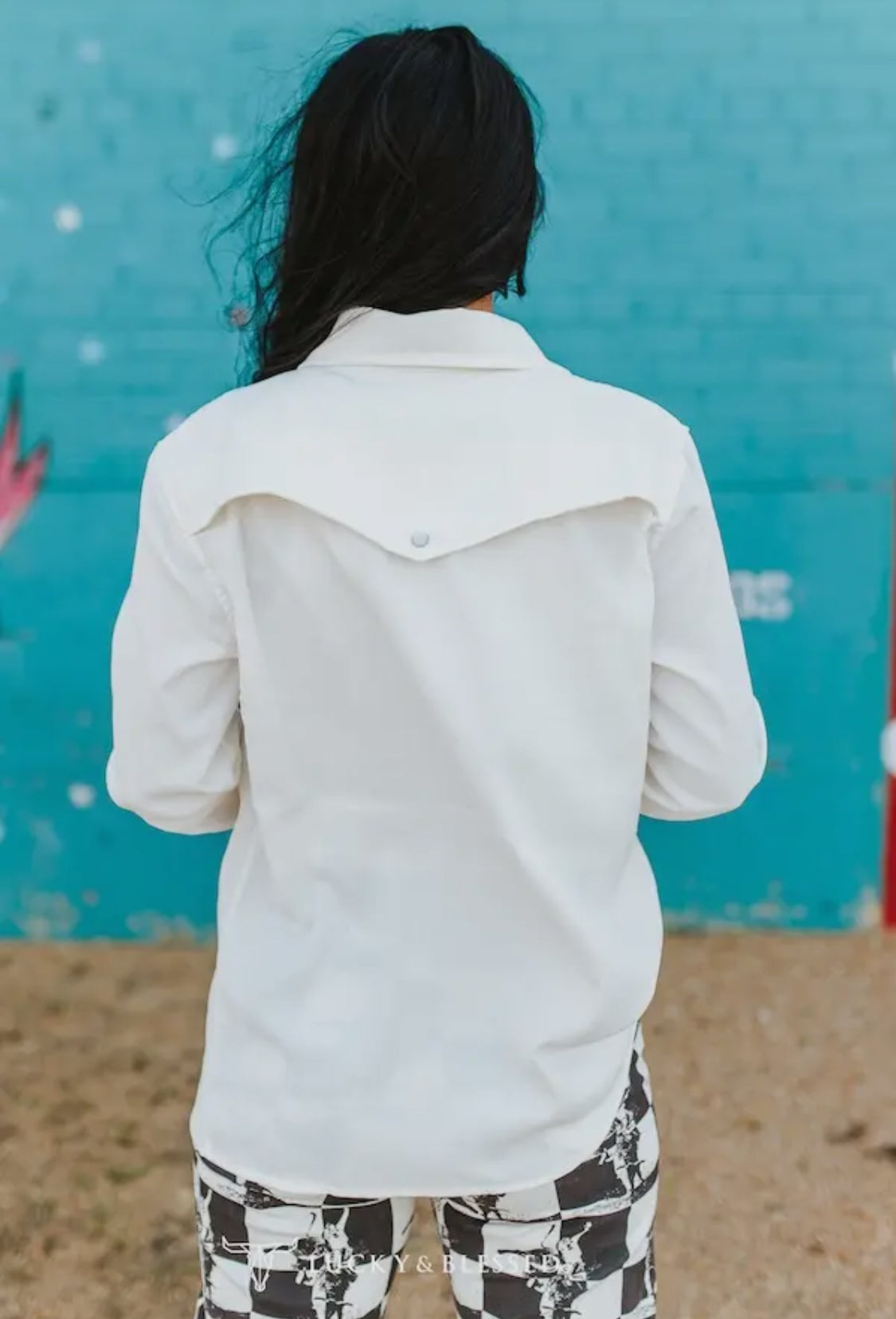 White Retro 90s Button Down Shirt