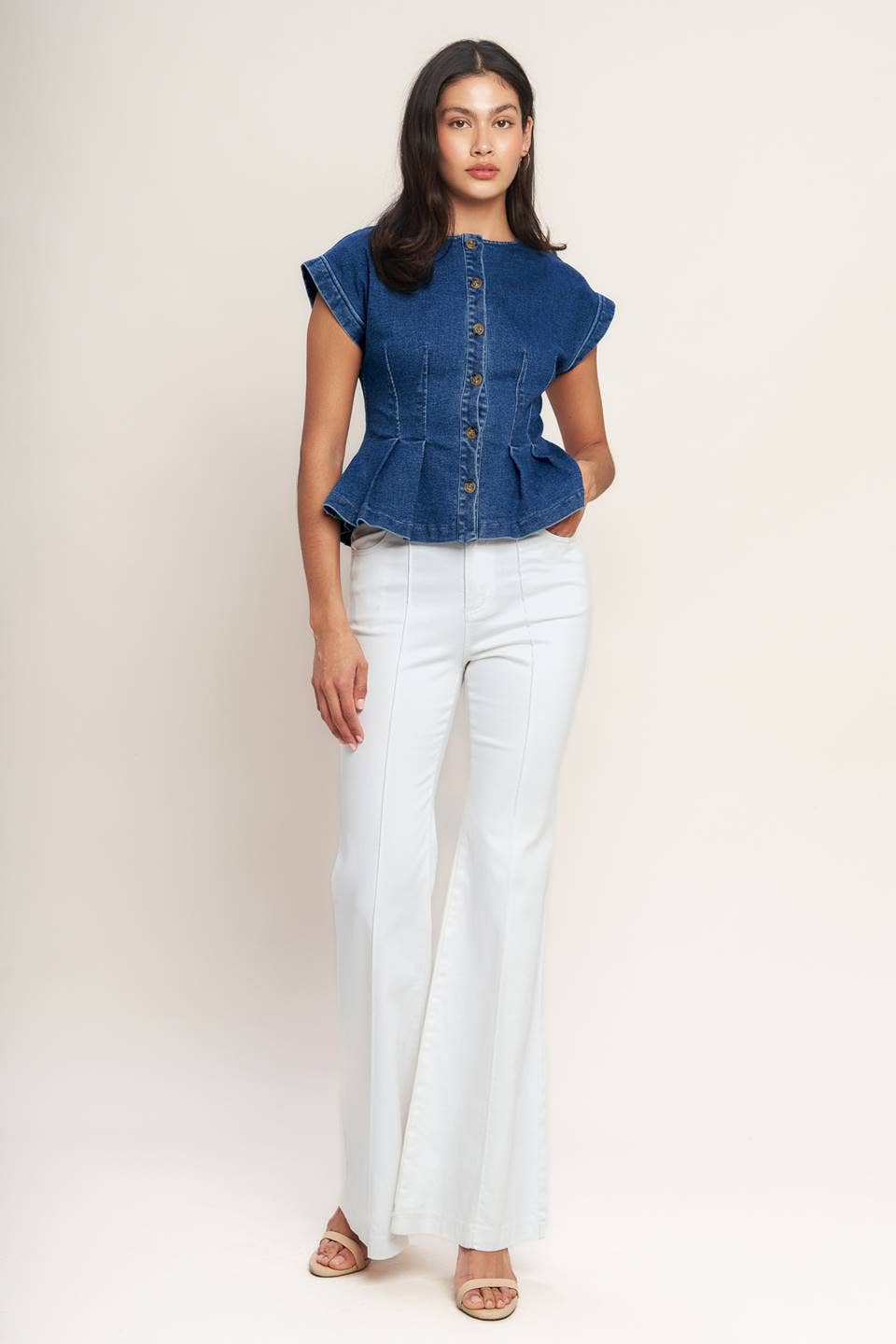 A Washed Denim Top— Medium Indigo