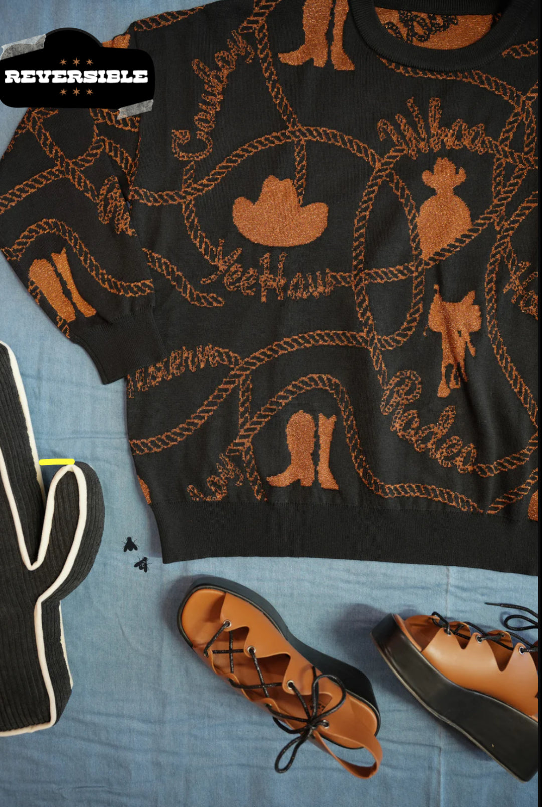 Copper Cowboy Reversible Sweater