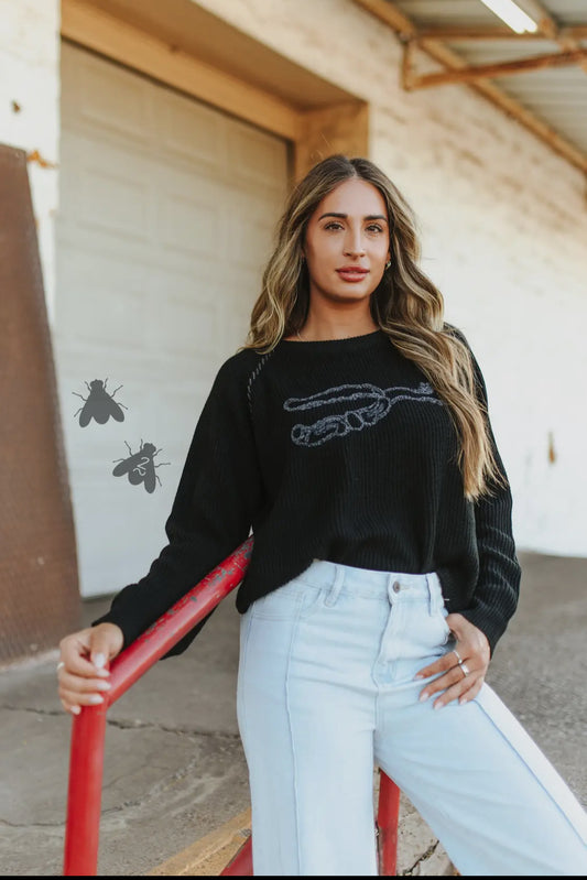 Knit ‘Em Cowboy Sweater—Midnight