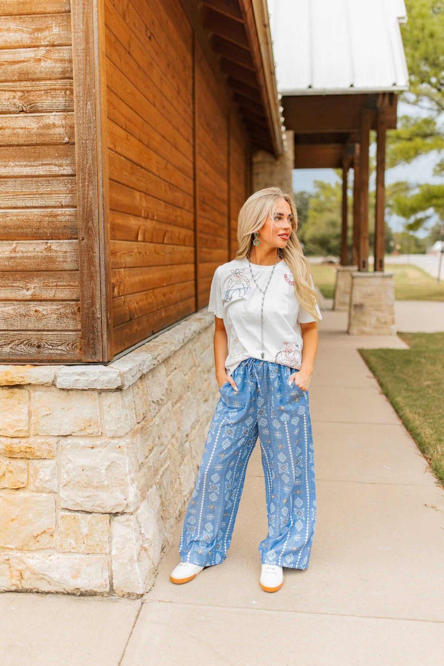 The Roping Cowboy Embroidery Tee