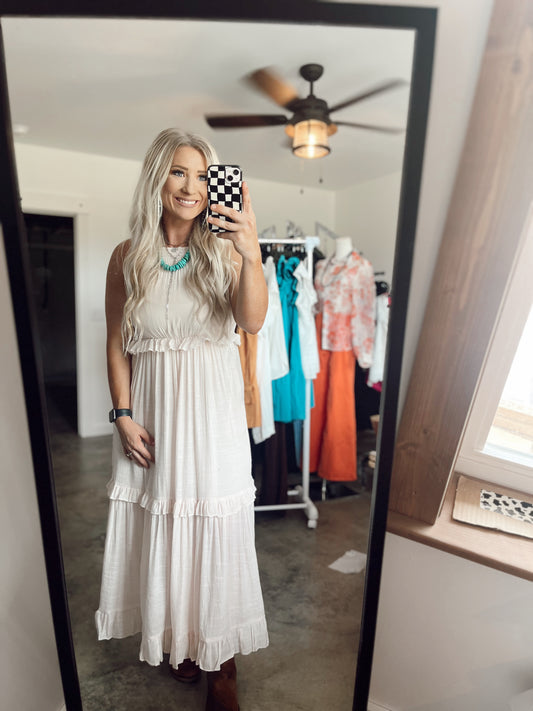 Bohemian Round Neck Maxi Dress