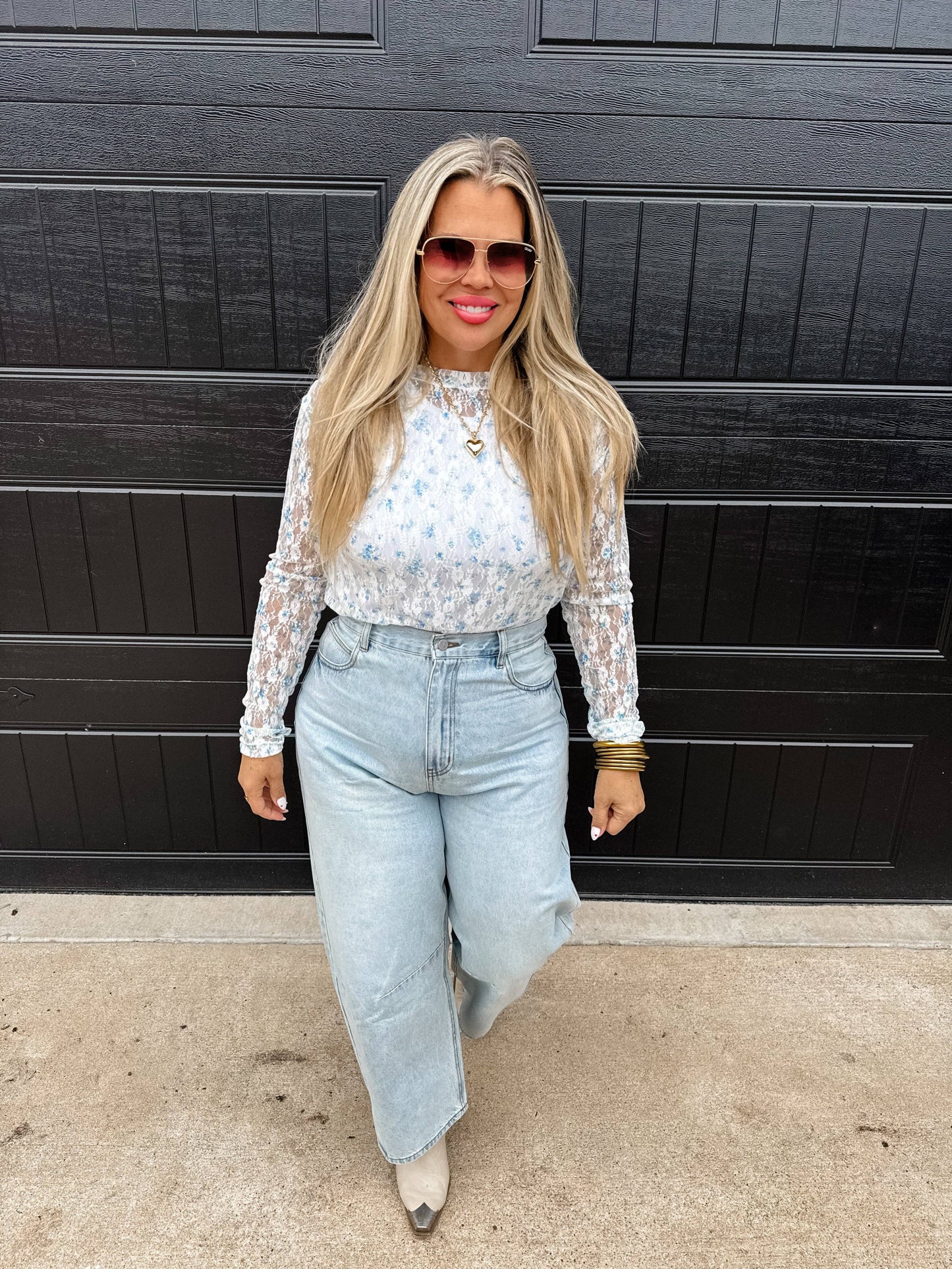High Waist Barrel Jeans: Light Wash