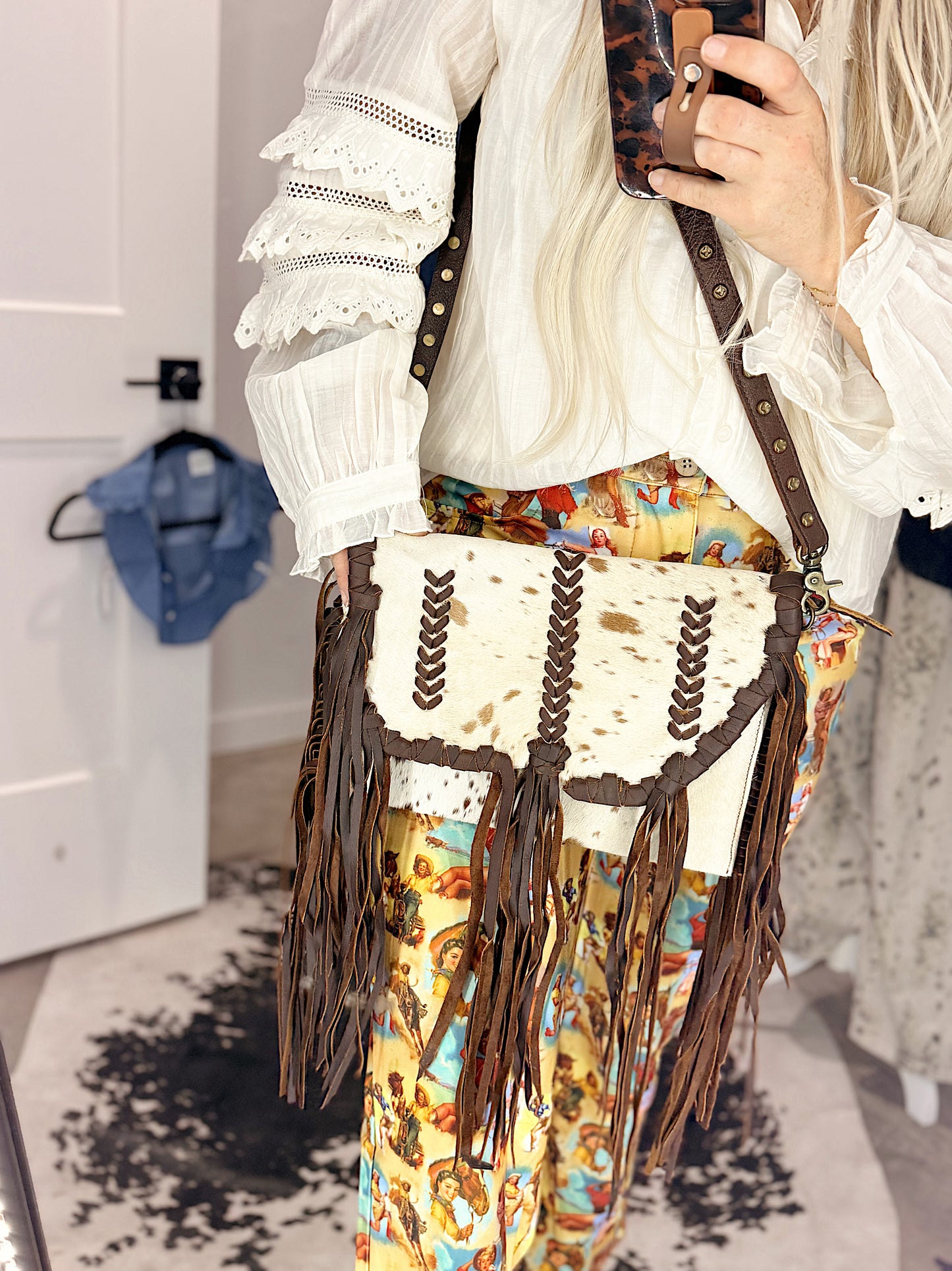 American Darling Bag: Cowhide & Fringe Leather Purse