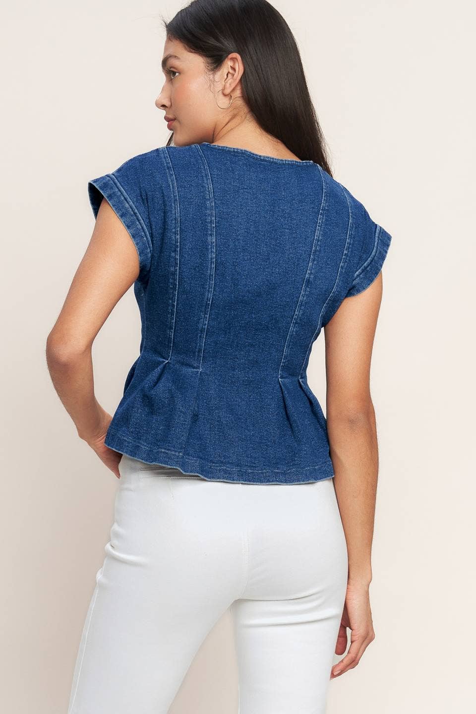 A Washed Denim Top— Medium Indigo