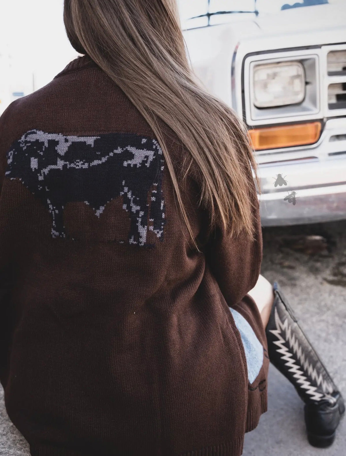 Cattle Babe Cardigan—Angus