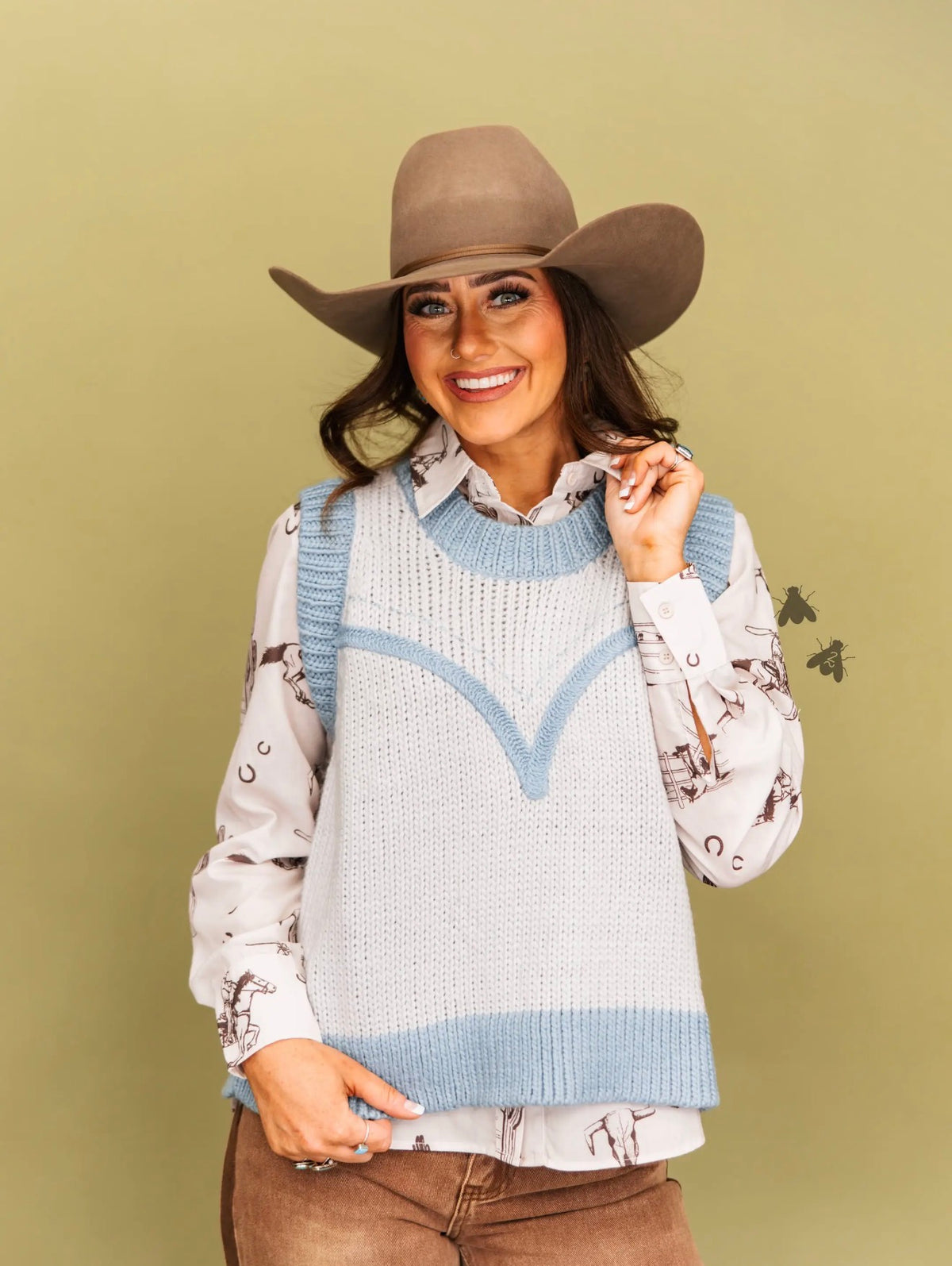 Dakota Knit Sweater Vest *Denim