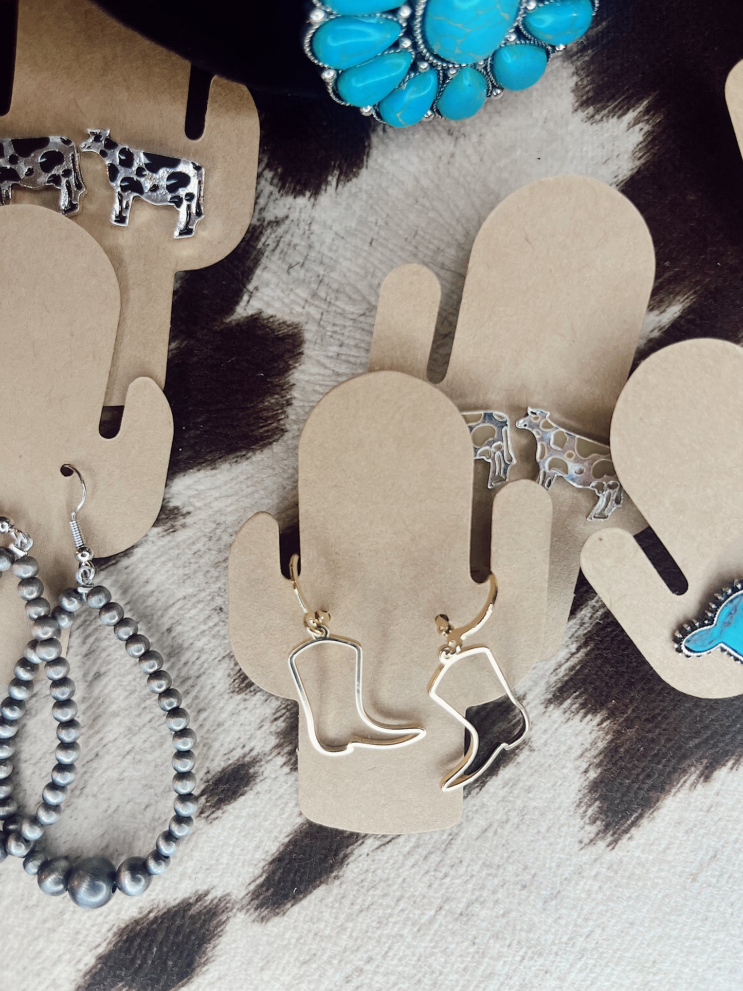 Gold Cowgirl Boot Hoop Earrings