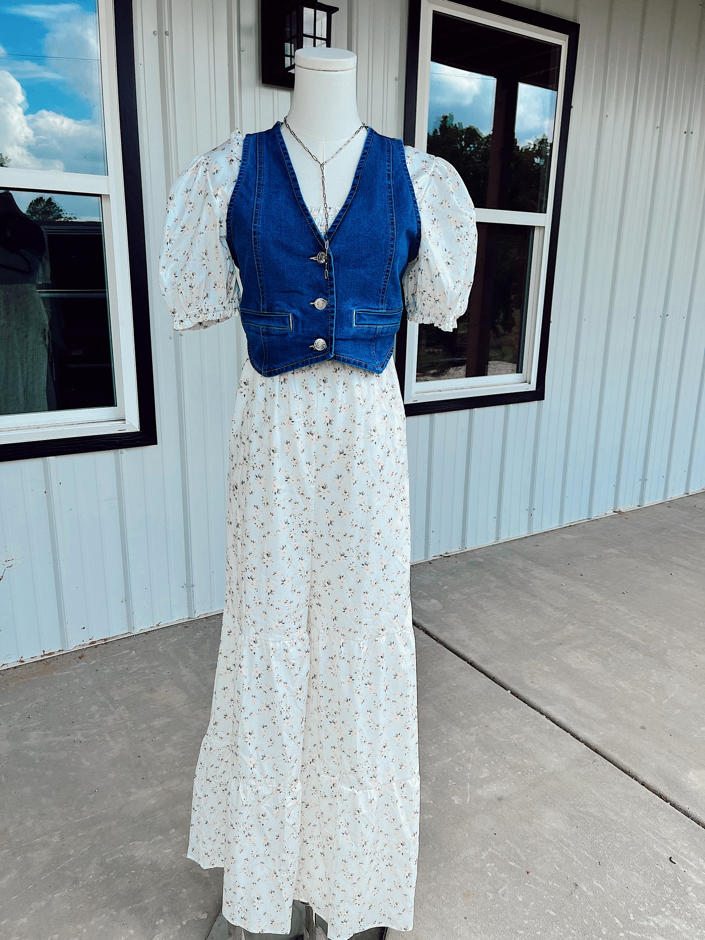 White Floral Wide Leg Jumpsuit