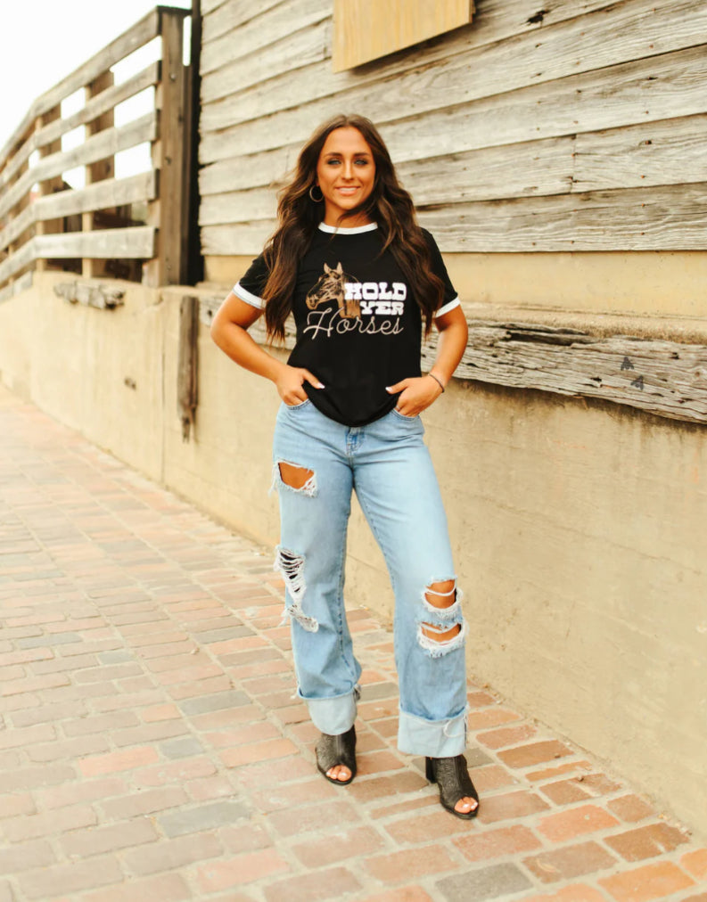 Hold Yer Horses Retro Tee