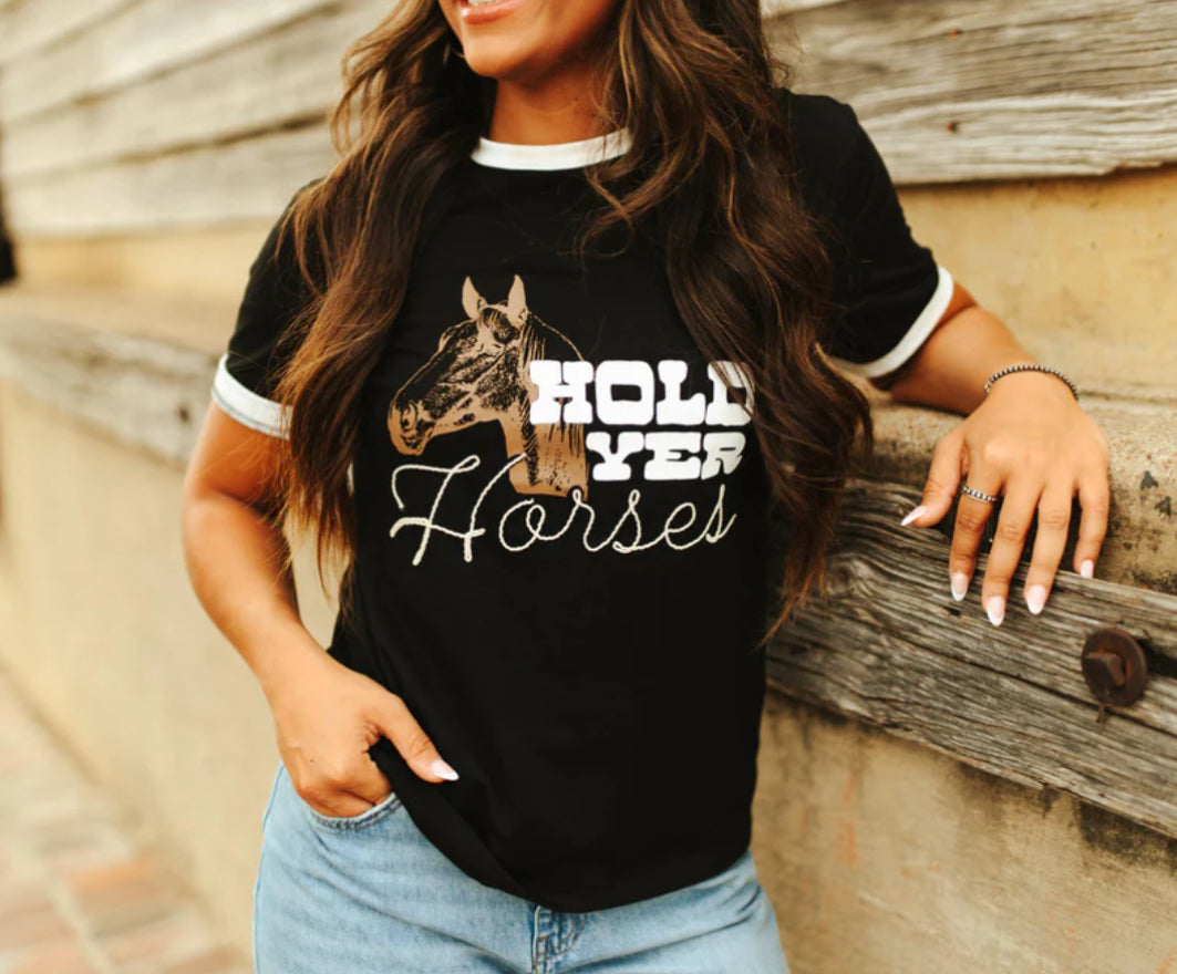 Hold Yer Horses Retro Tee