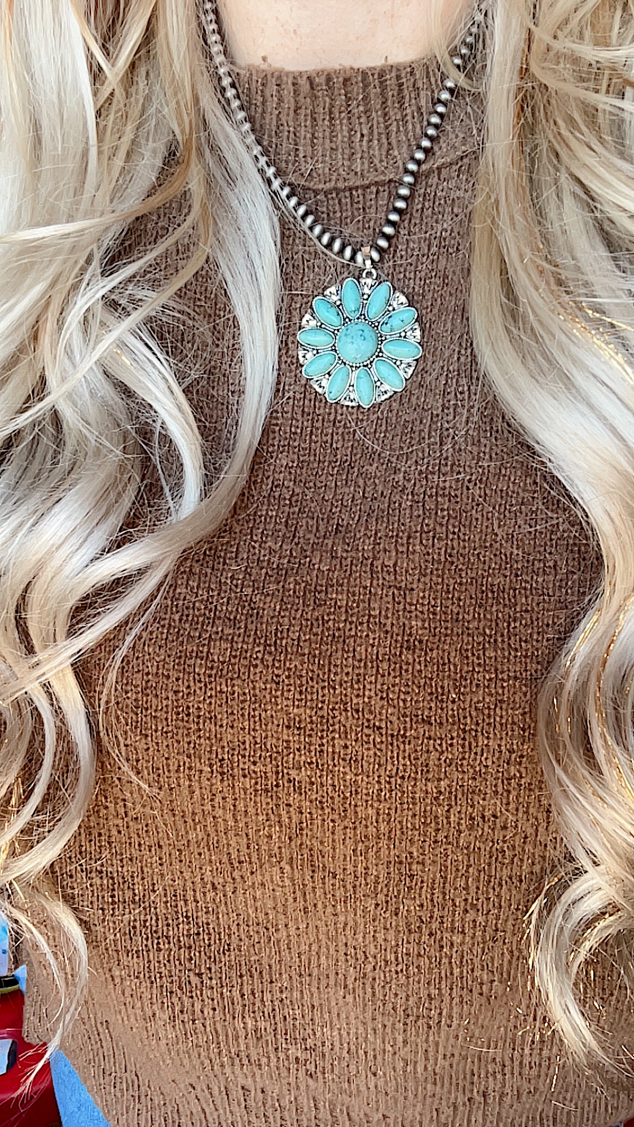 Navajo Necklace with Turquoise Pendant