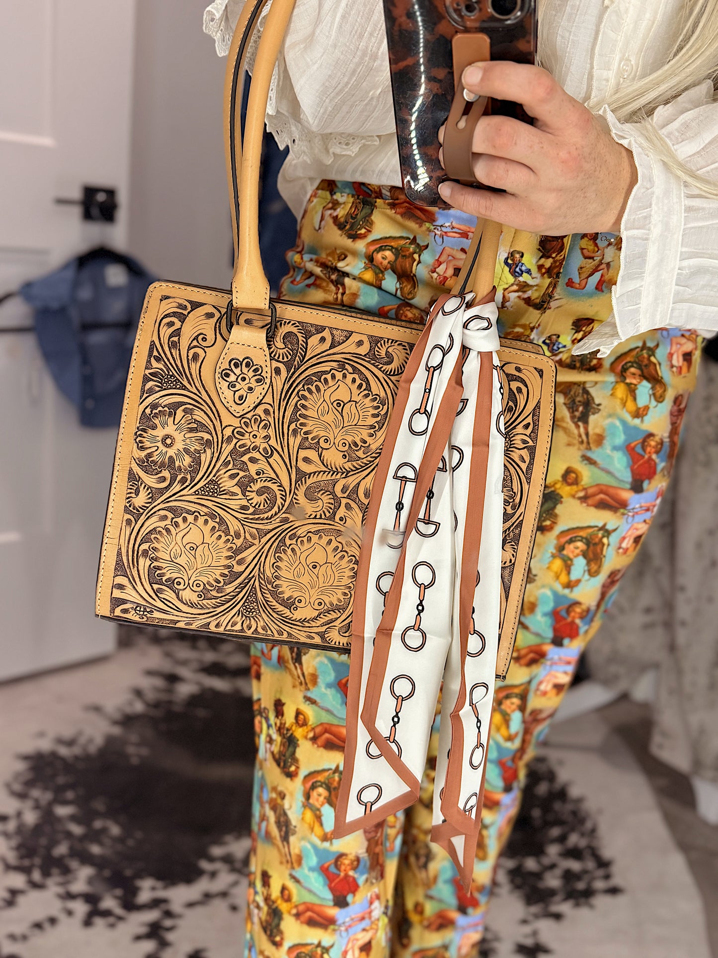 American Darling Bag: Hand Tooled Genuine Leather Purse