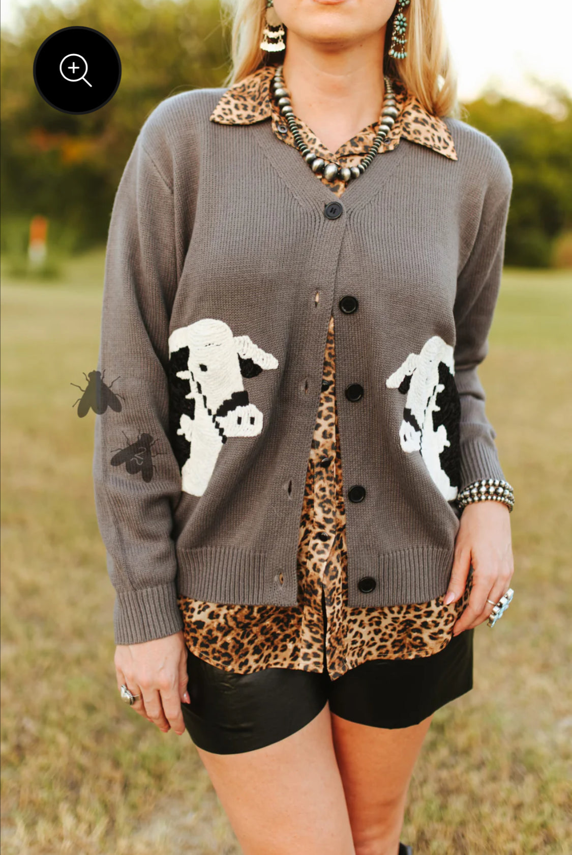 Cattle Cardi—Black Baldy