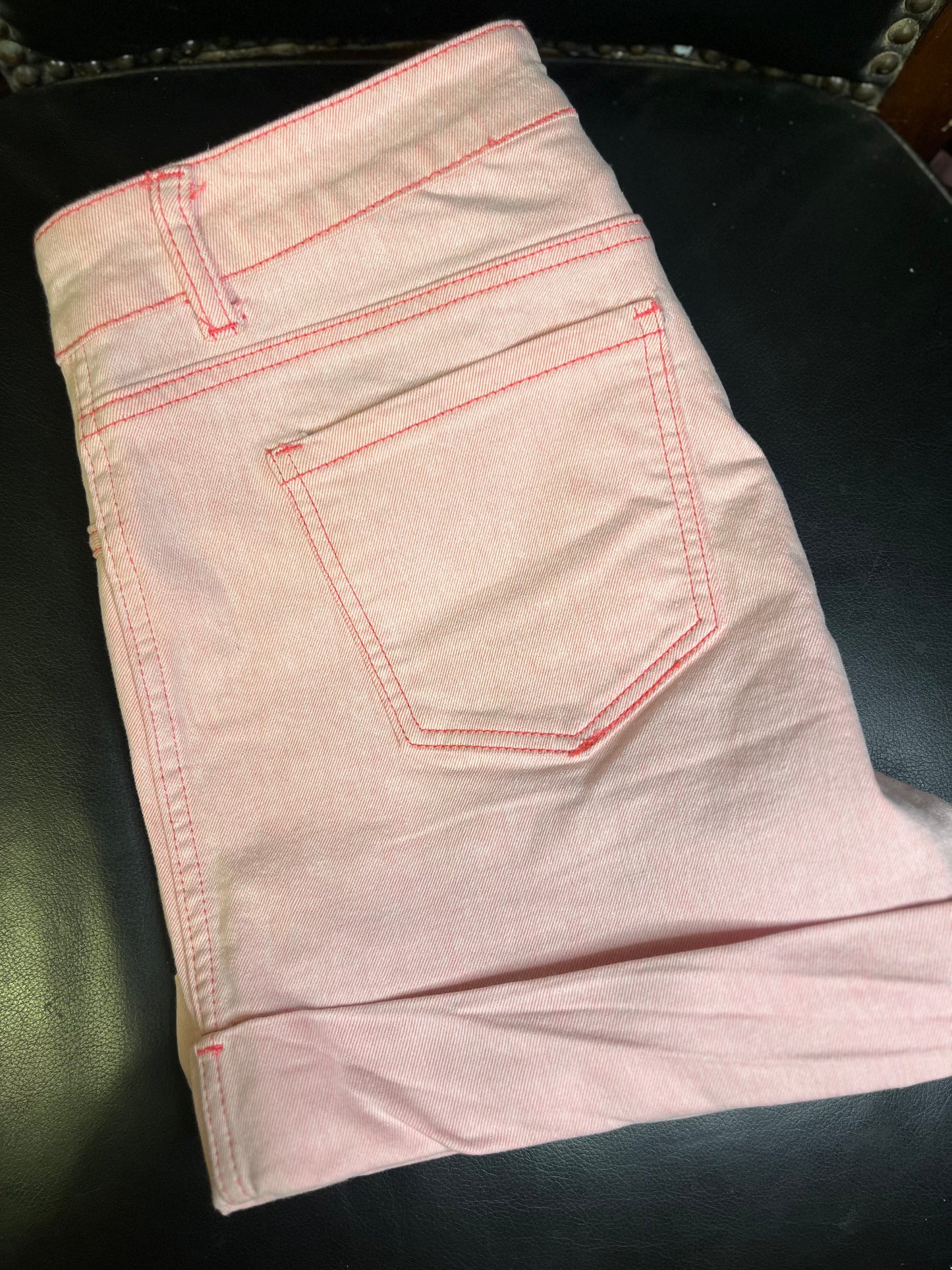 Baby Pink Denim High Waisted Shorts