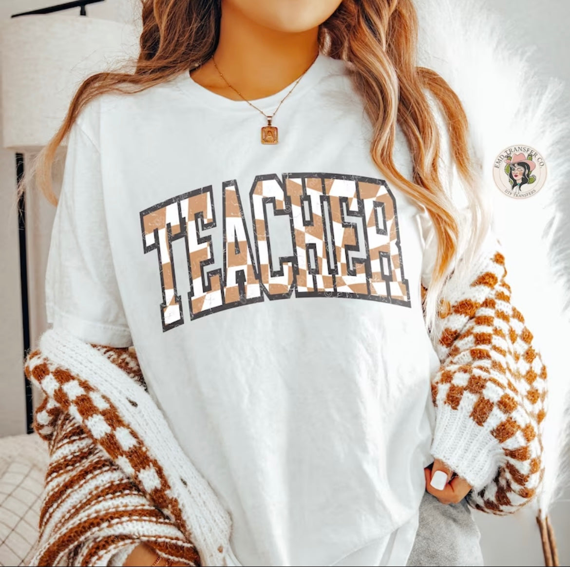 Checkered Teacher Tee