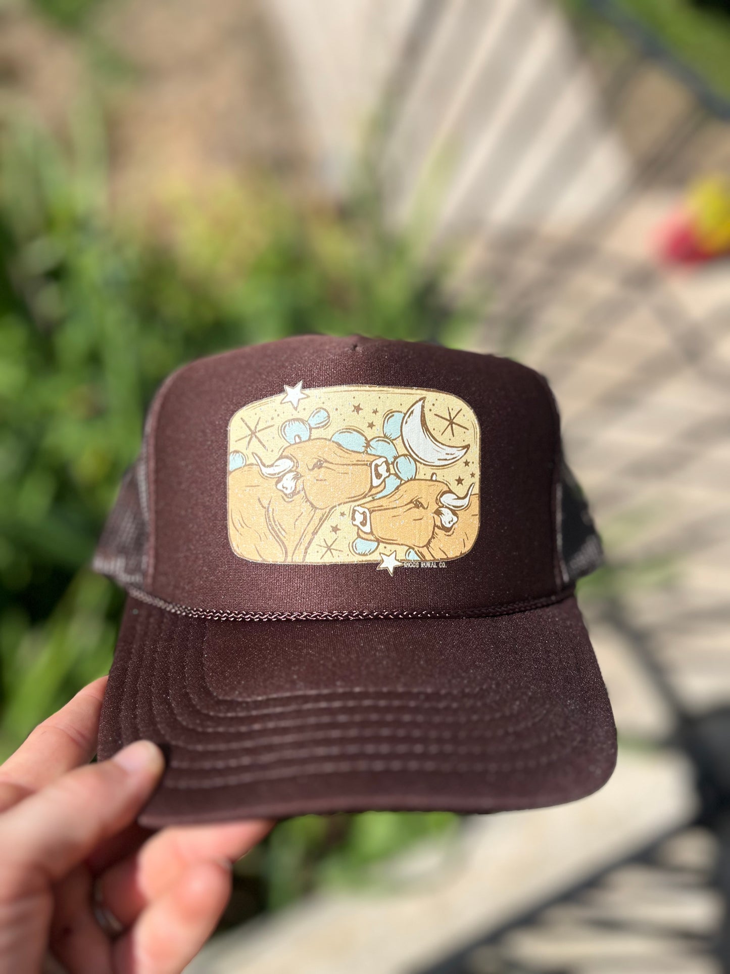 Brown Cows Over The Moon Trucker