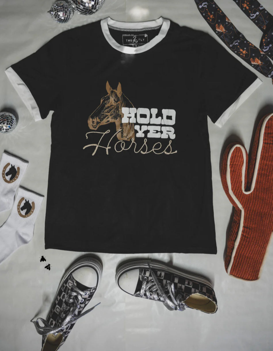 Hold Yer Horses Retro Tee
