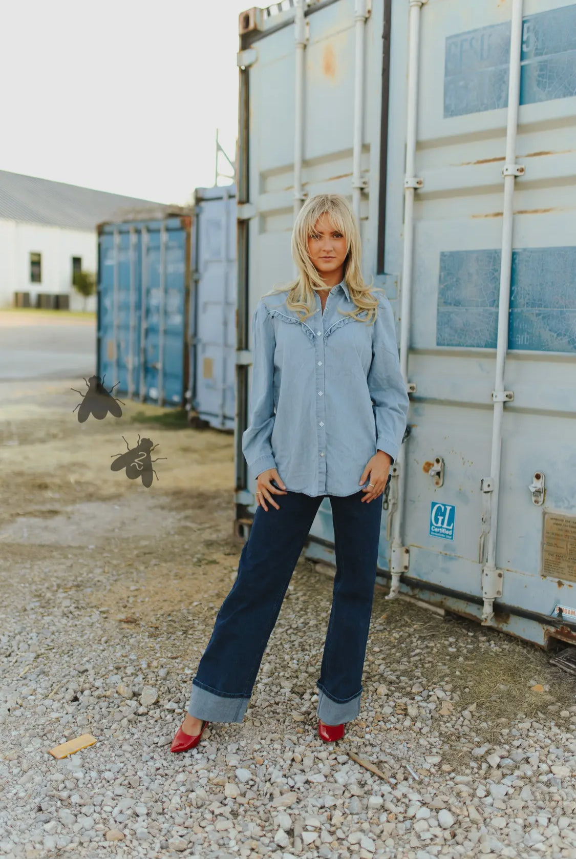 Rowdy Ruffles Long-Sleeved Diamond Pearl Snap