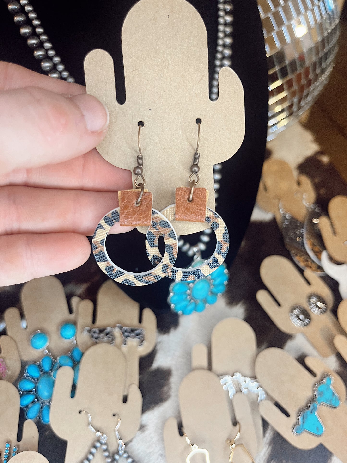 Cheetah Circle Earrings