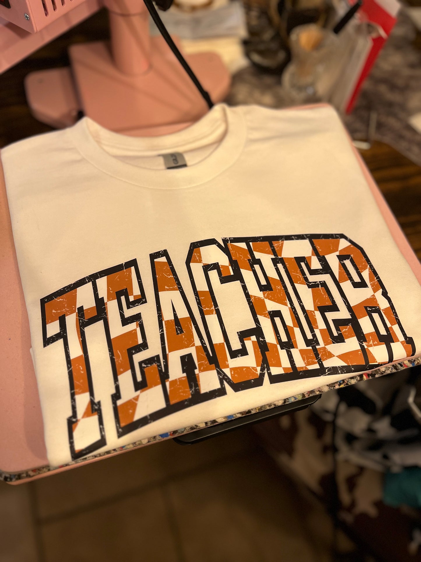 Checkered Teacher Tee