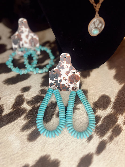 10mm Teardrop Turquoise Earrings