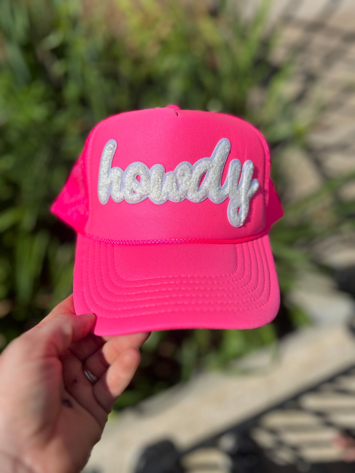 HOT PINK Howdy Patch Trucker