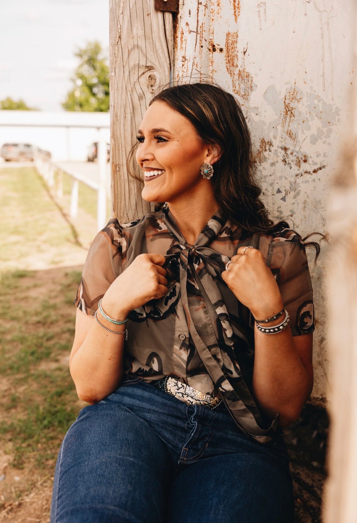 Ten Gallon Drop Tie Blouse