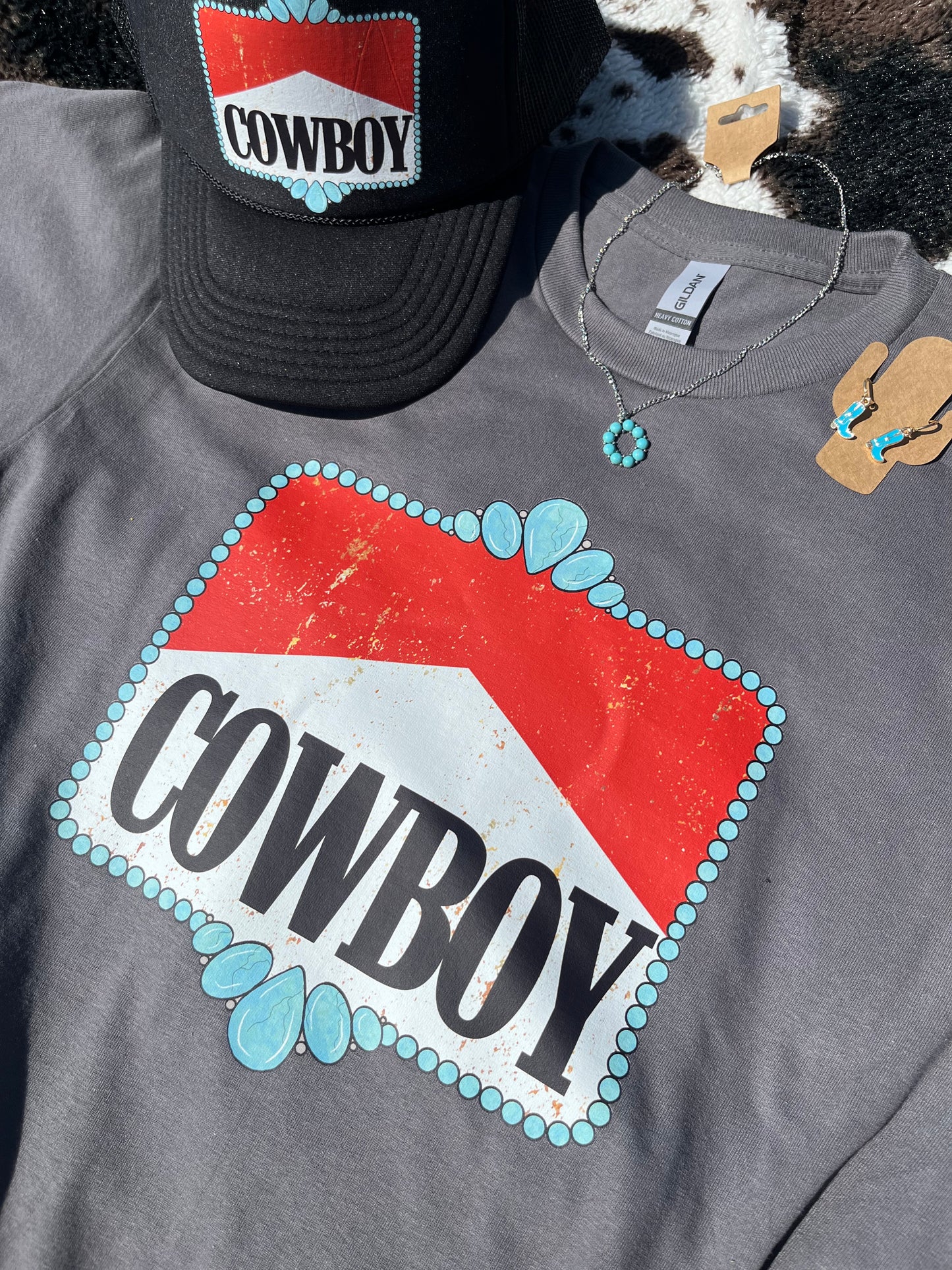 COWBOY Turquoise Stone Graphic Tee 🤠