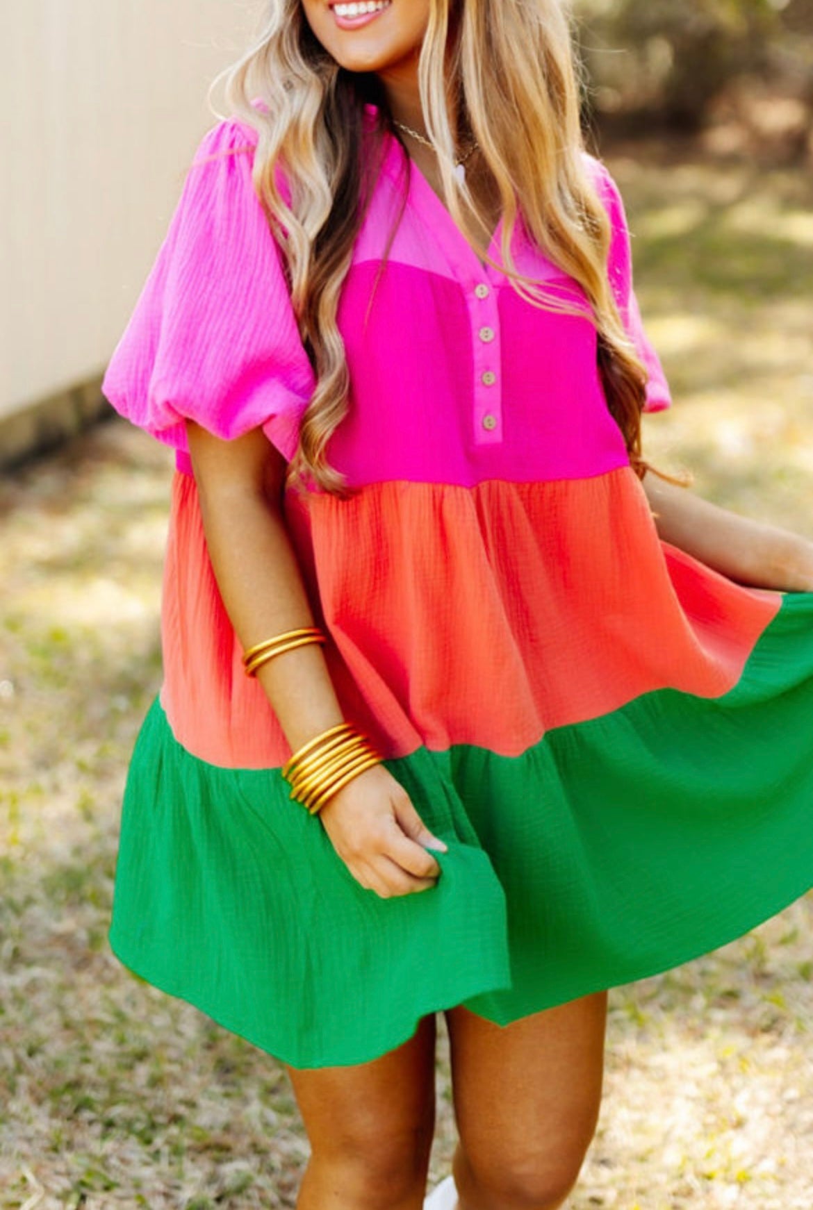 Multicolor Color Block Dress