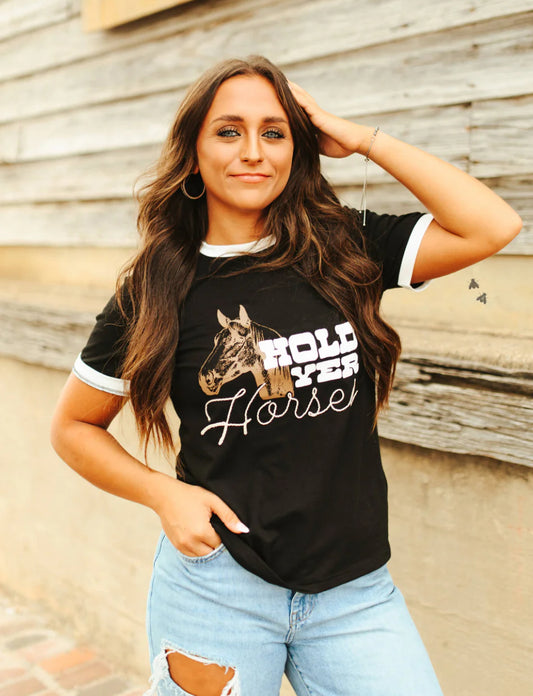 Hold Yer Horses Retro Tee
