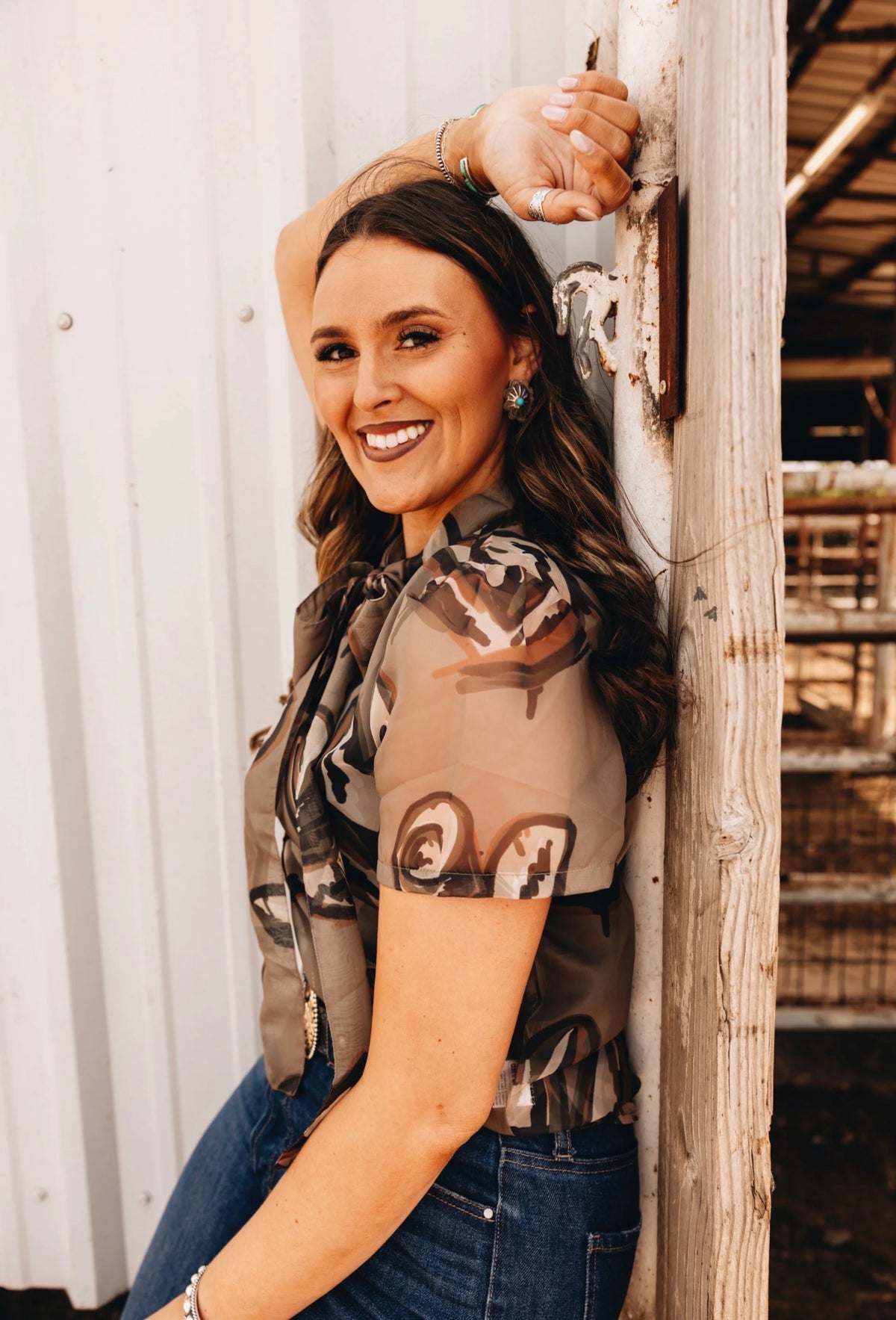 Ten Gallon Drop Tie Blouse