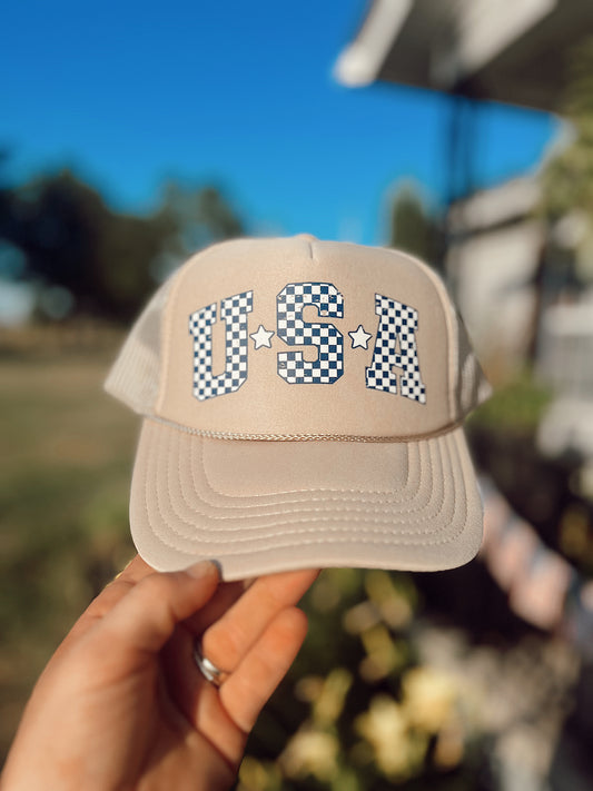 Blue & White Checkered USA