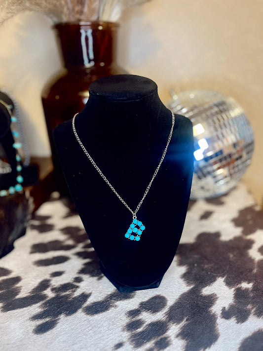 Turquoise Initial Necklace