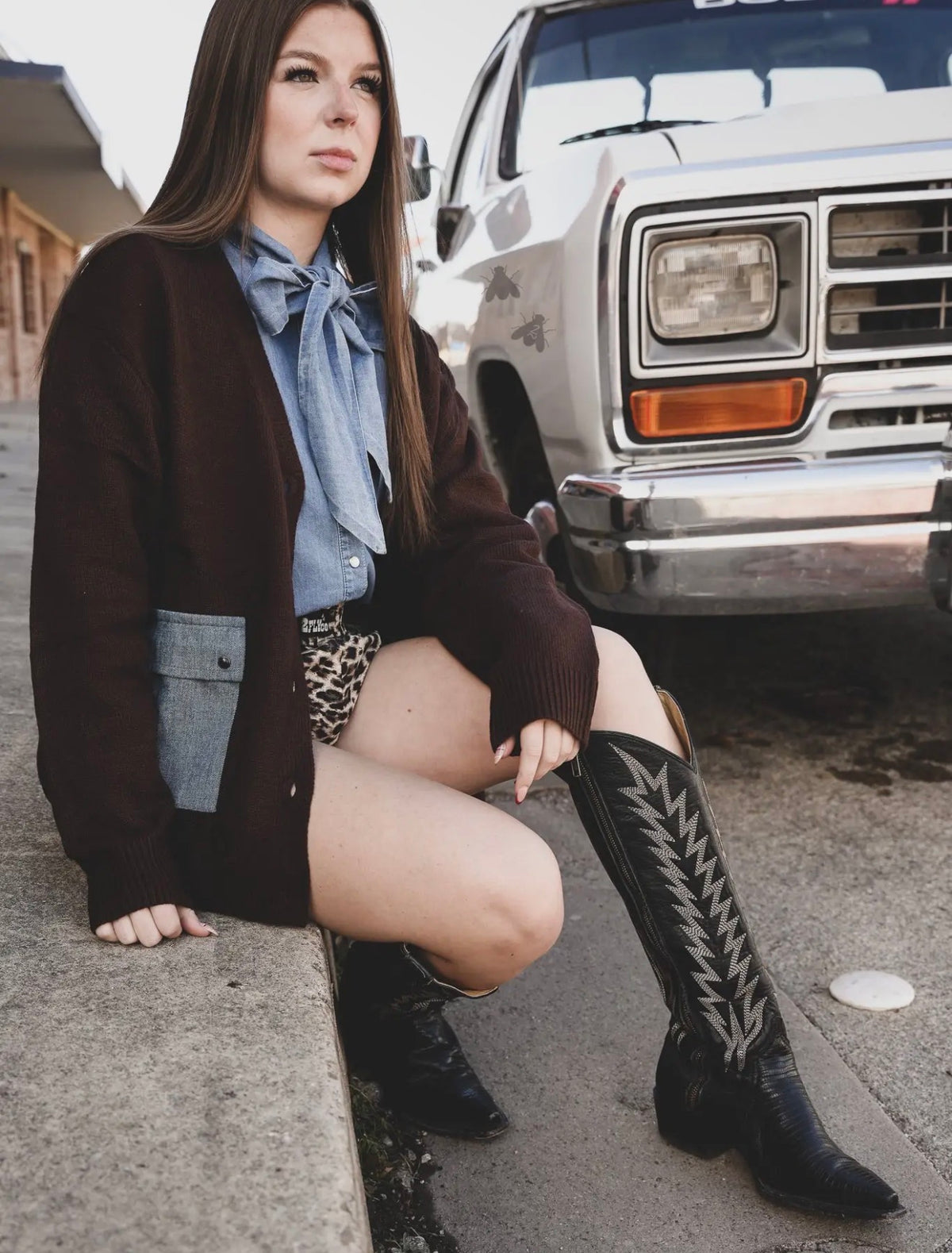 Cattle Babe Cardigan—Angus