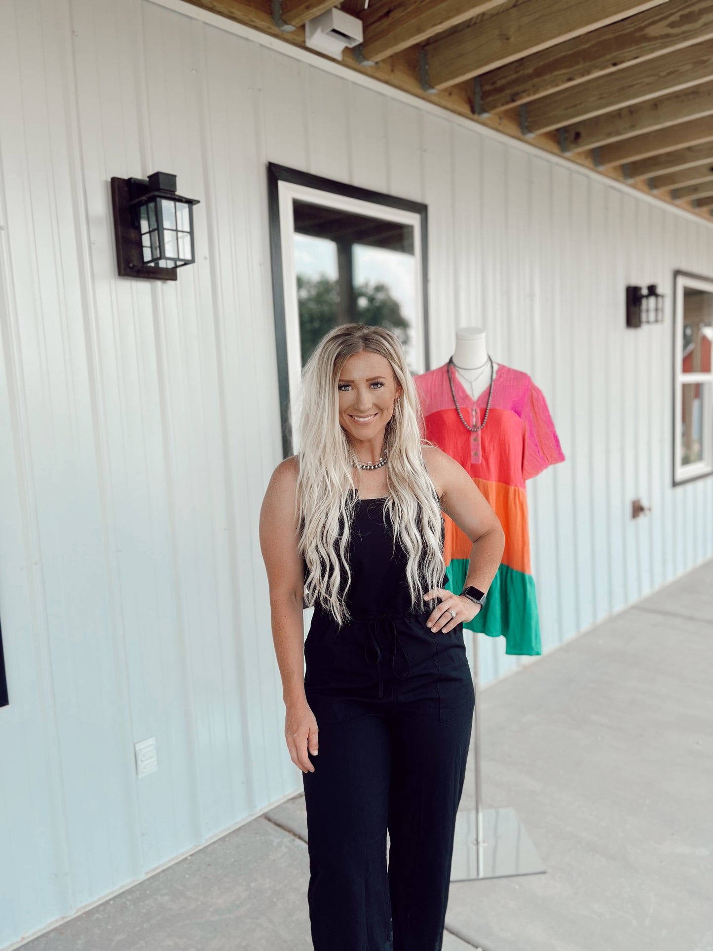 Black Cropped Overalls