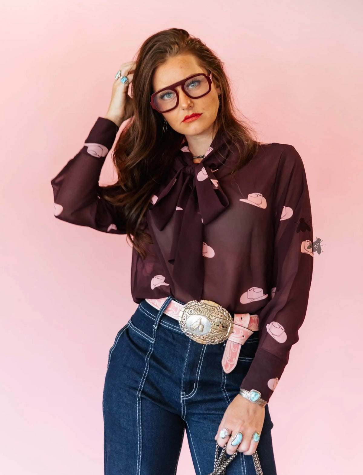 Sheer Western Top *Hats