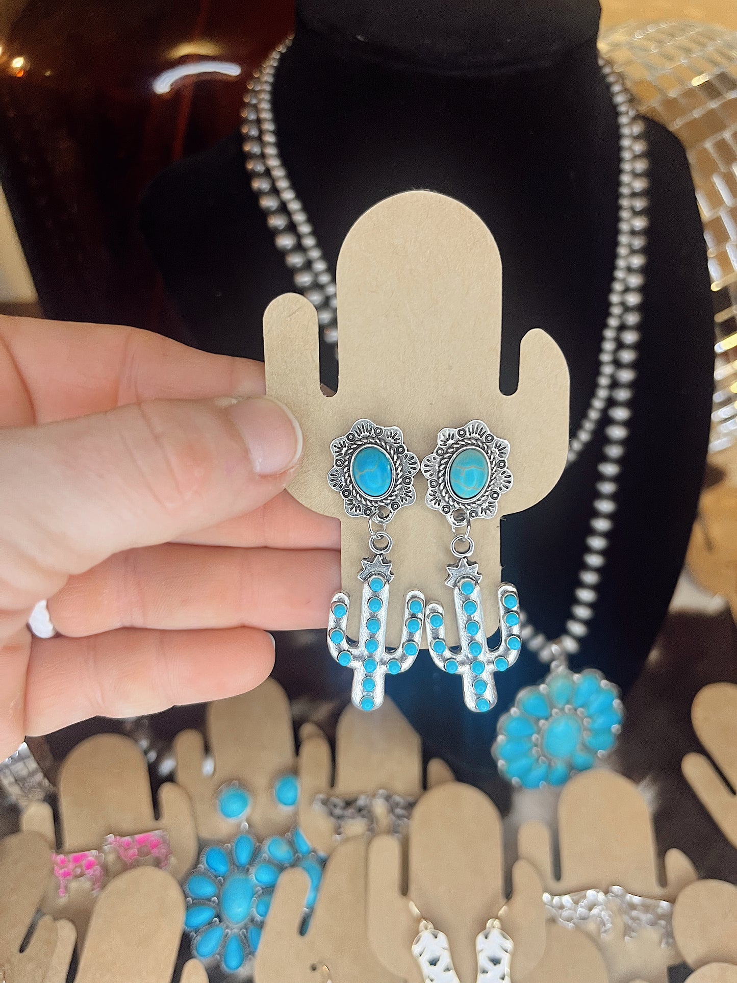 Turquoise Cactus Earrings