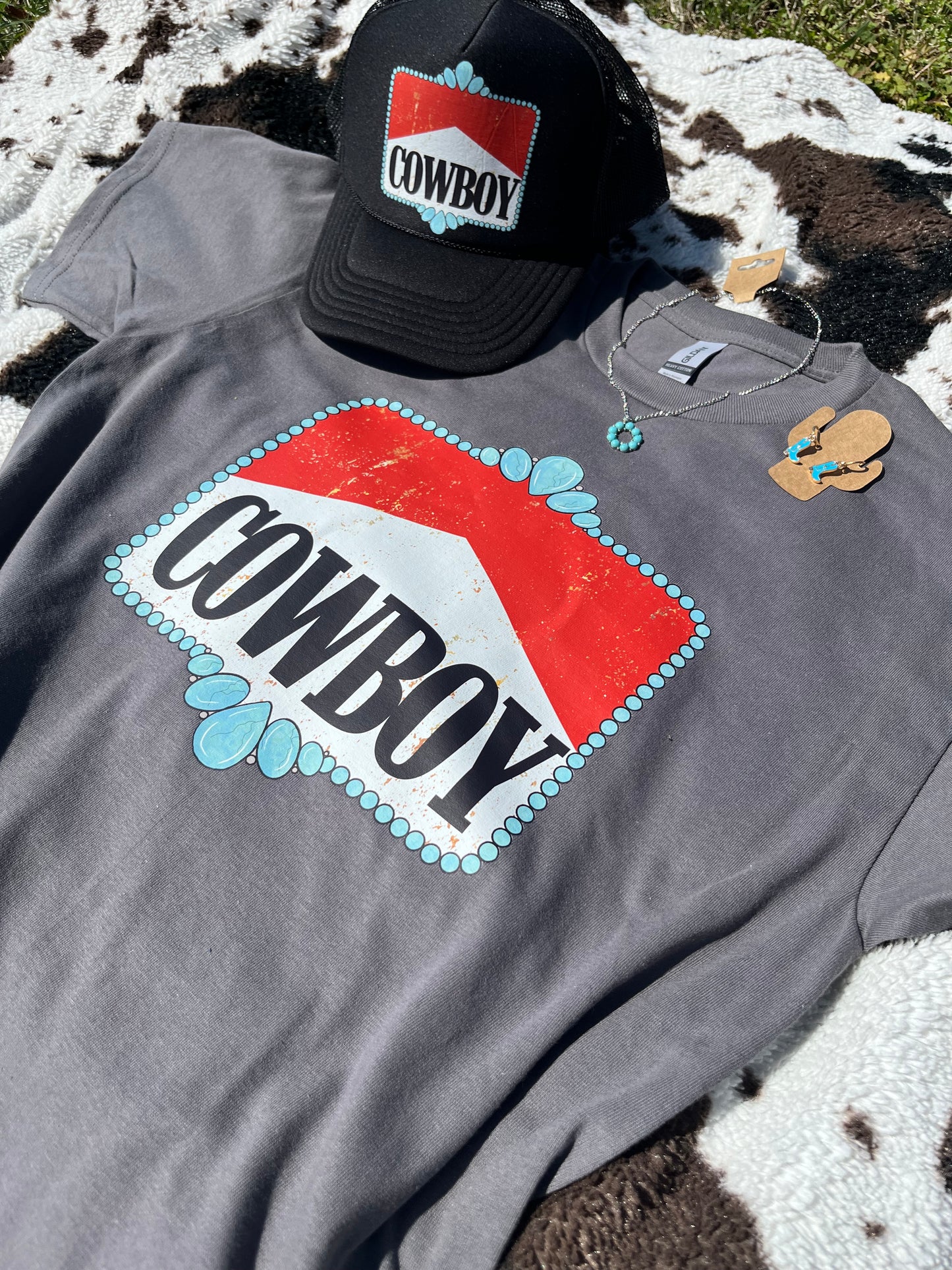 COWBOY Turquoise Stone Graphic Tee 🤠