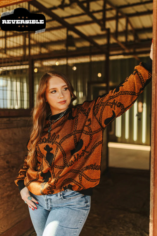 Copper Cowboy Reversible Sweater