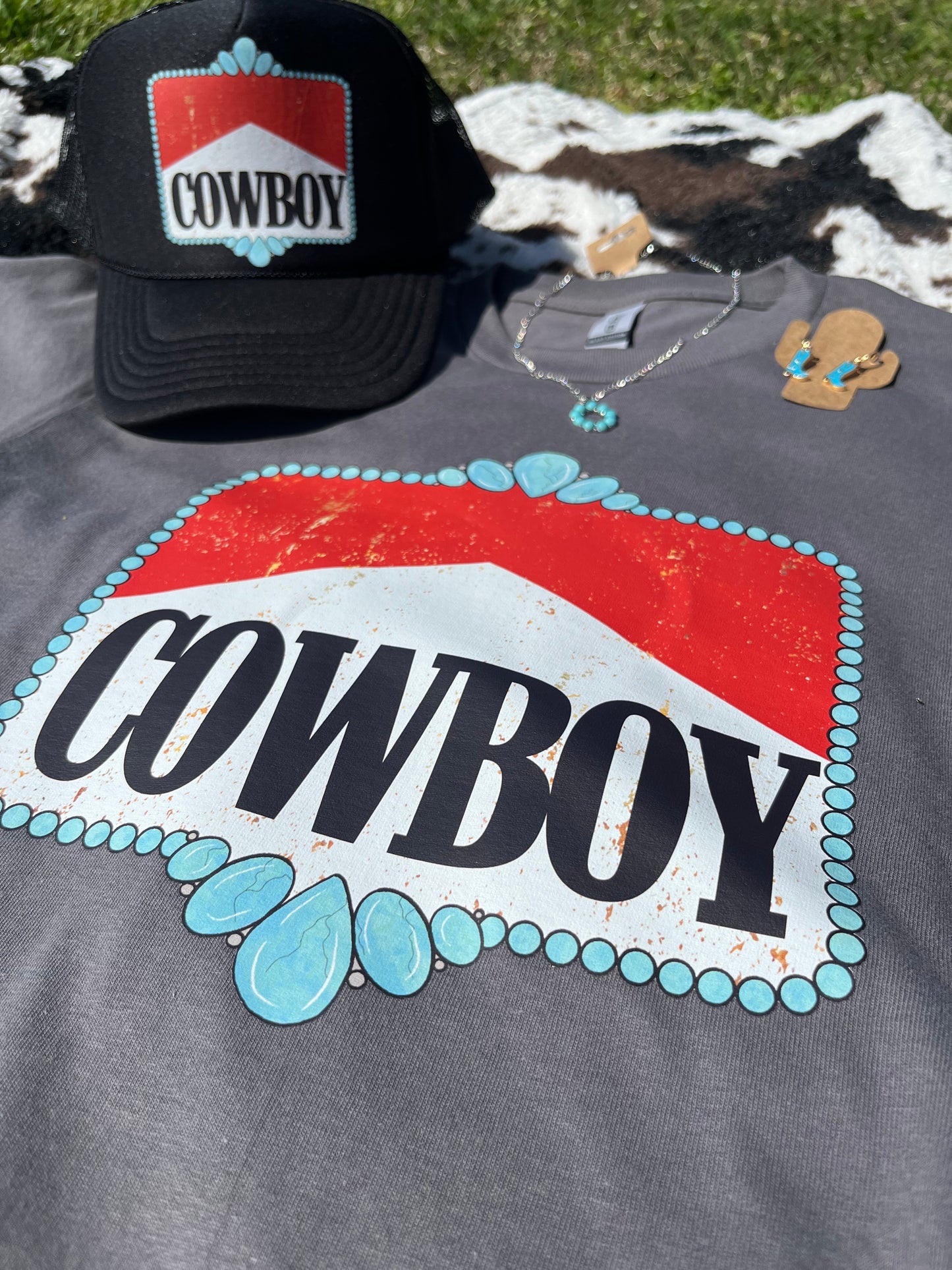 COWBOY Turquoise Stone Graphic Tee 🤠