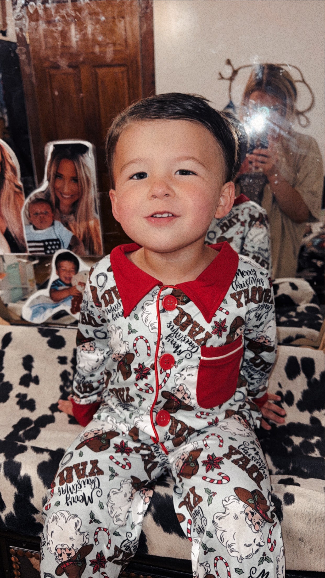 Cowboy Santa with Collar Jammies- Boys Set