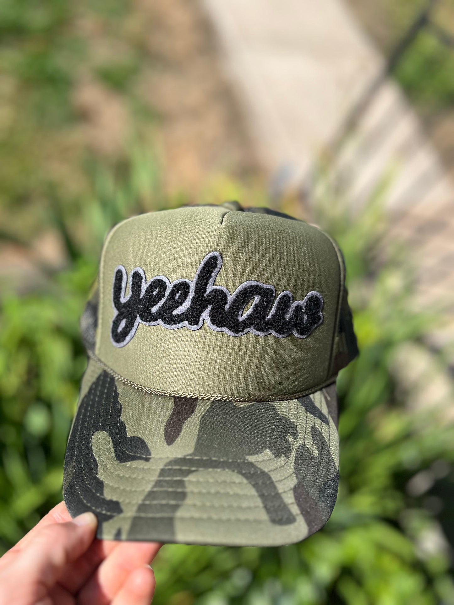 Tri-Camo Yeehaw Patch Trucker Hat