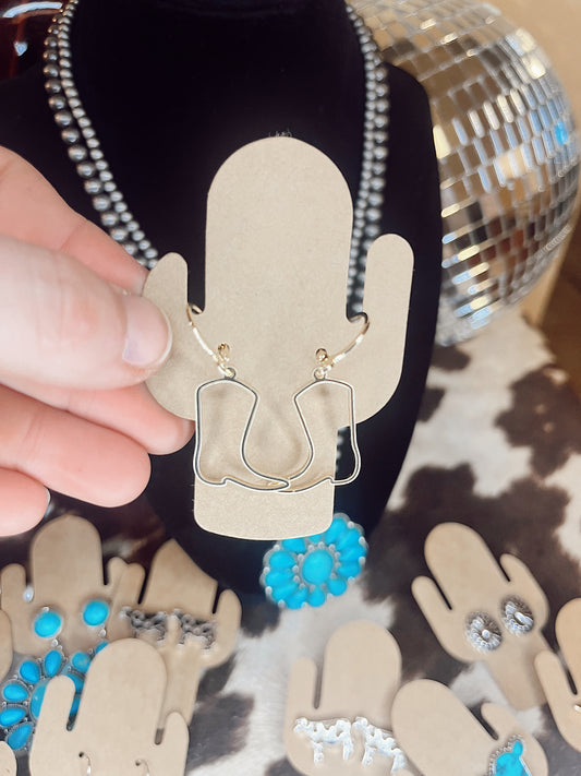 Gold Cowgirl Boot Hoop Earrings
