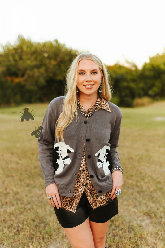 Cattle Cardi—Black Baldy