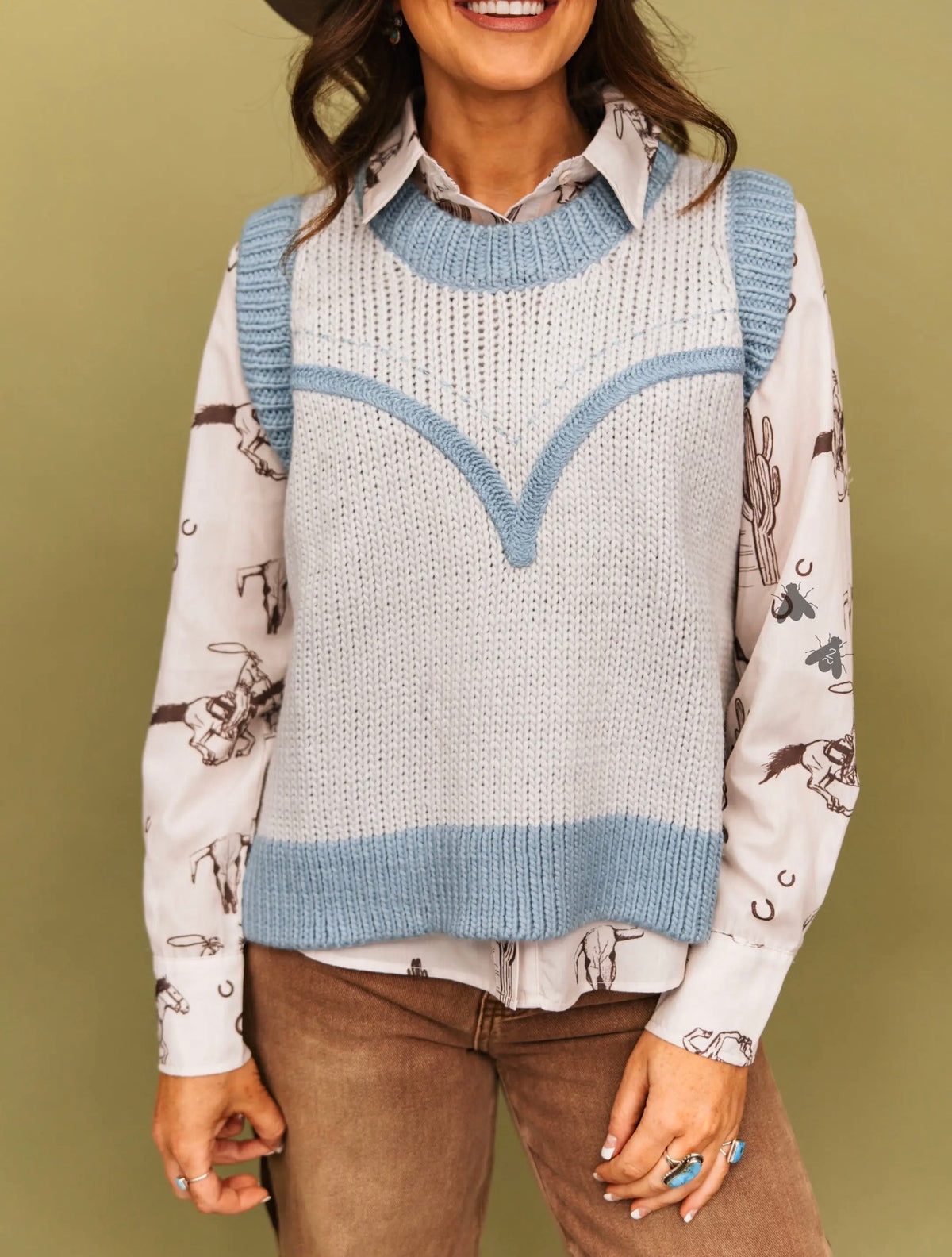Dakota Knit Sweater Vest *Denim