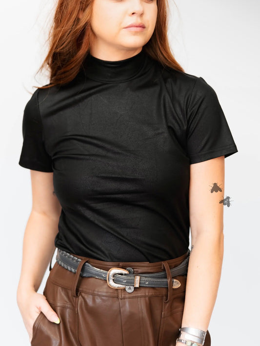 Leather Feelz Top—Midnight