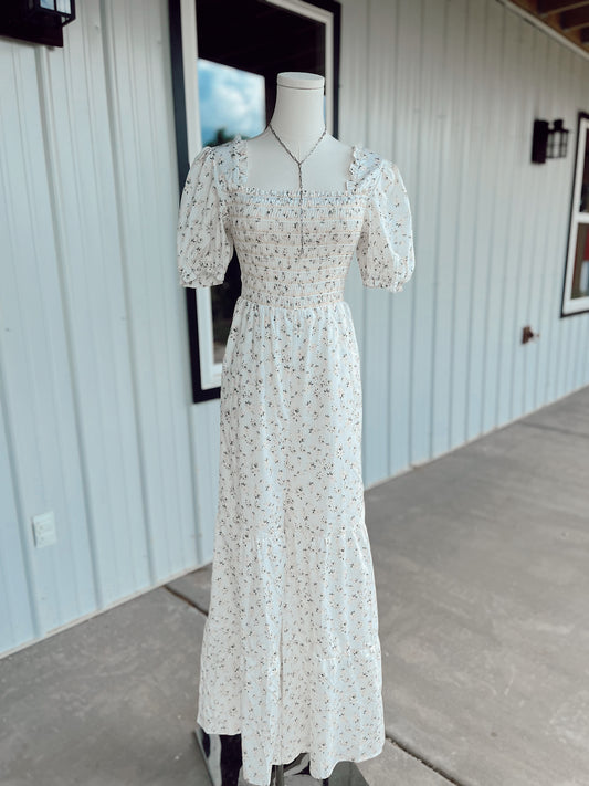 White Floral Wide Leg Jumpsuit