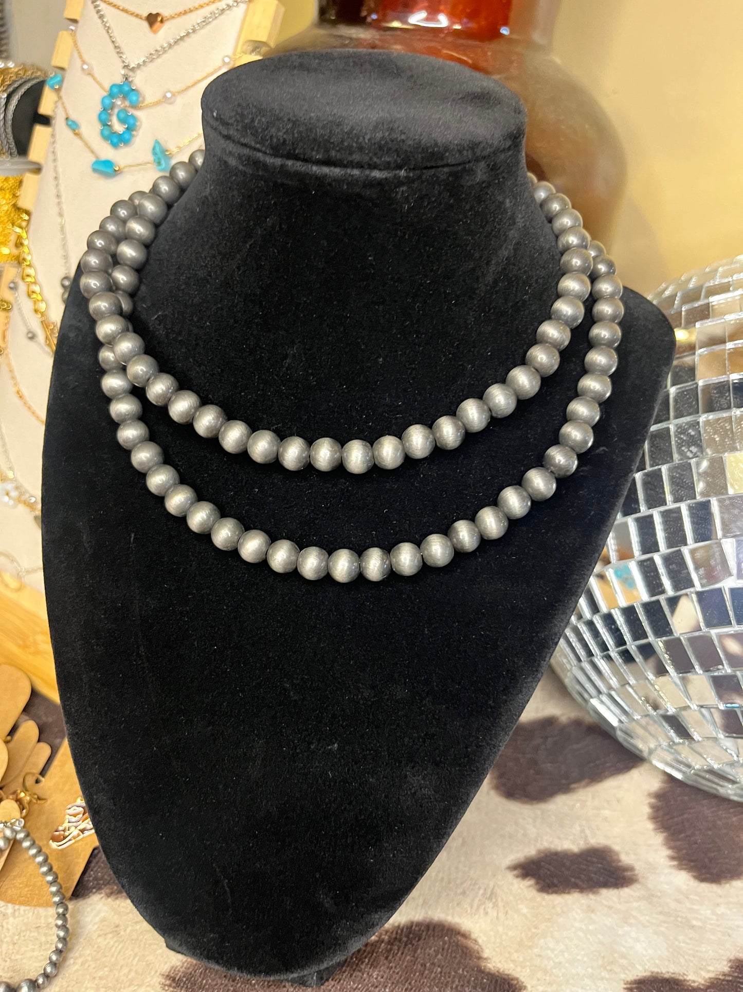 8mm Faux Navajo Long Necklace